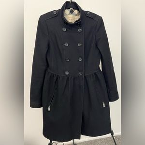 Burberry Brit Wool and Cashmere Blend Woman’s 10 Black Empire Waist Coat